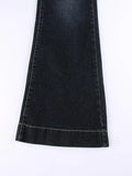 Washed Low Waist Flare Jeans-Outfit