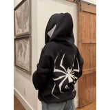 European Code Full Face Zipper Personality Men's And Women's Hoodie Y2K Couple Large Size Plus Thick