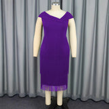 Asymmetrical Collar Sleeveless Tuxedo Party Ball Elegant Dress Dress Dress