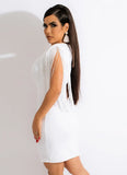 Sexy V-neck Sleeveless Tassel Knee-Length Bodycon
