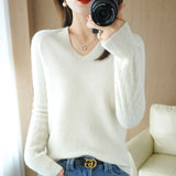 Toloer Out Makes Bottom Unlined Upper Garment Female Autumn Dong New Style Sweater Inside Jacket Long Sleeve Sets Foreign Style Slim V Gets Sweater Female-Outfit