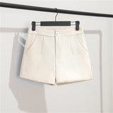 Toloer High Waist Shorts Female Spring And Summer New Korean Version Fashion Loose Wide Legs Show Thin Outside Wear A-Word Black Casual Pants-Outfit