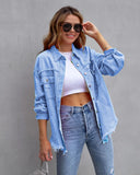 New Long-Haired Burrowed Denim Jacket Women Autumn Winter Long Sleeve Casual Collar