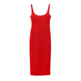 New Spring Style Solid Color Medium And Long Version Suspender Dress 2289777-Outfit