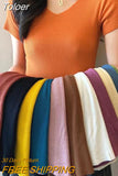 Women Casual T-Shirts V-Neck Knitting Sexy Crop Tops Screw Thread Solid Cute Clothes For Women T-shirt Summer