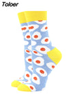 Socks Women Funny Harajuku Colorful Socks Cute Egg Food Art Printing Comfortable Fashion Harajuku Socks 2023