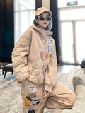 2022 Winter Two Piece Set Hooded Coat Streetwear Hoodies Women High Waist Warm Formal Pants Work Trousers