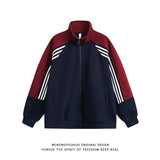 Three Bar Bump Color Collar Casual Jacket Jacket Men's Spring And Autumn Design Zipper Open Shirt