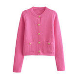 Spring Button Knitted Cardigan Coat Small Scented Women's Sweater