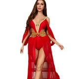 Toloer COS Stage Clothes Exotic Arab Goddess Sexy Jumpsuit Suit Belt-Outfit