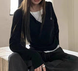 Vintage Patchwork Long Sleeve Tee-Outfit
