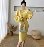And Winter Korean Version Of Lazy Sweater Women Loose Chic Hoodie Top Two Sets Of Knitted Sling Vest