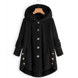 print jacket women's button solid color hooded