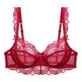 Sexy Lace Underwear Ultra-Thin Transparent Large Bra Small Large Size Bra Anti-Hanging Pure