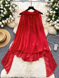 Luxury Famous Woman Hanging Neck Ribbon Woman 2025 Summer Atmosphere Feeling Thin Irregular Chiffon