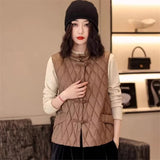 New Chinese Style Dish Buckle White Duck Down Down Vest Female Wear Winter New Fashion Diamond Large Size Vest Down Liner-Outfit