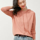 Toloer New Long-Sleeved Hoodie Sweater Women's Pullover Hoodie Loose Casual Short Top Hoodie Bottom Sweater-Outfit