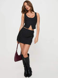 East New Women's Fashion Casual Elegant Design Vest Skirt