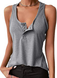Hot Sale Solid Color Sexy Inside And Outside Wearing Threaded Vest Press Buckle Bottom Top T-Shirt Women's