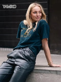 New Reversible Wear Women's T-shirt O-neck Short-sleeve Summer Loose Casual Tees Shirt Fashion Streetwear Pullover Tops-Outfit