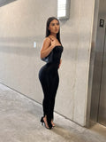 Summer Streetwear Backless Rompers Womens Jumpsuit 2023 White Black One Piece Outfits Green Sexy Bodycon Ladies Jumpsuit 425-1-Outfit