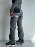 Blue Low-Rise Straight Tube Trousers Jeans Women's Small 2025 New