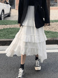 Irregular Tiered Midi Skirt-Outfit