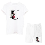 Suitst Shirt Short Sleeves Wide-Legged High-Waisted Shorts Two-Piece LOGO Printed Casual Suit For