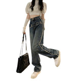 Toloer 2024 New Loose Straight Leg Pants Mop The Floor-Outfit