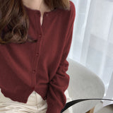 New Round-Necked Purple Sweater In Early Autumn Is Loose And Wears A Sweater Coat.-Outfit