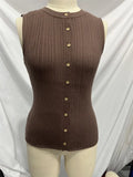 Summer Sleeveless Single-Button Clasp Knit Small Cardigan New Tight Vest