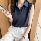 Kong Wind Summer Shoulder Vest Inside The Top Of The Women's 2025 Sexy Outer Wear Shirt Sleeveless Chiffon Bottom