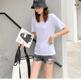 Modal T Shirt Women Summer Candy Color O Neck Basic Tshirts 9 Colors Tees for Ladies Ins Comfortable Female