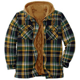 Plaid Cotton Coat Large Size Hooded Shirt Jacket