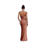 Spring And Summer New Sexy Solid Color Bodyless Sleeveless Back Temperament Dress
