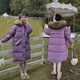 Long Winter Coat Women Hooded Down Parka Ladies New Warm Winter Jacket Women Loose Big Fur Collar Jacket