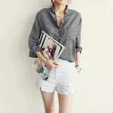 Women's New Women's Fashion Casual Cotton Shirts Women's Long Sleeves Loose Thin