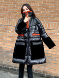 2022 Winter Parka Warm Female Snow Coat Thick Loose Long Cotton Padded Jackets Patchwork Womens