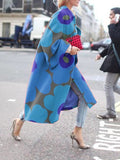 Spring And Autumn Wishebay Long Horn Sleeve Coat Print Loose Wind Coat