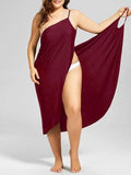 Toloer New Plus Size Dress Solid Color Sexy Sling Beach