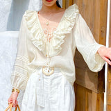 Spring Women's New White French Shirt Women's Long Sleeves Changfeng Shenzhen South Oil Shirt Women's