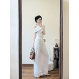Good-Looking Pure Sleeves Short-Sleeved T-Shirt High-Rise Thin Leg Pants Women's Summer Seaside Holiday Wind Leisure
