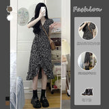 Toloer Break French Black Floral Dress Female Summer 2024 New Small Feeling Chiffon Temperament Dress-Outfit