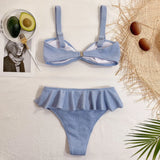 Toloer Single Swimsuit 2023 Flounce Knit Ladies Swimwear Bikini B237-Outfit