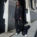 Lady Sexy Suit Two Pieces Outfits Long Sleeve Suit Collar Jacket Coat Casual Wide Leg Trousers Set Suits 2022 Women