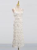 Temperament Famous Wind Dress Woman 2025 Summer New Fashion Embroidery Butterfly Splicing Design Sense Slinggeed Long