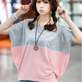 Toloer Summer Korean Version Plus Size Women's Loose Bat Shirt Student Women's Short Sleeve T-Shirt Fat Mm Summer T-Shirt
