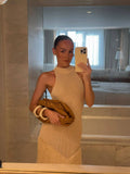 2025 Women's New Sexy Sleeveless Knitted Tweed Long