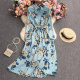 Long-Sleeved Dress With Large Flowers-Outfit
