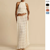 Spring And Summer New Fashion Sexy Bare Back Hanging Neck With Lace Vest Dress